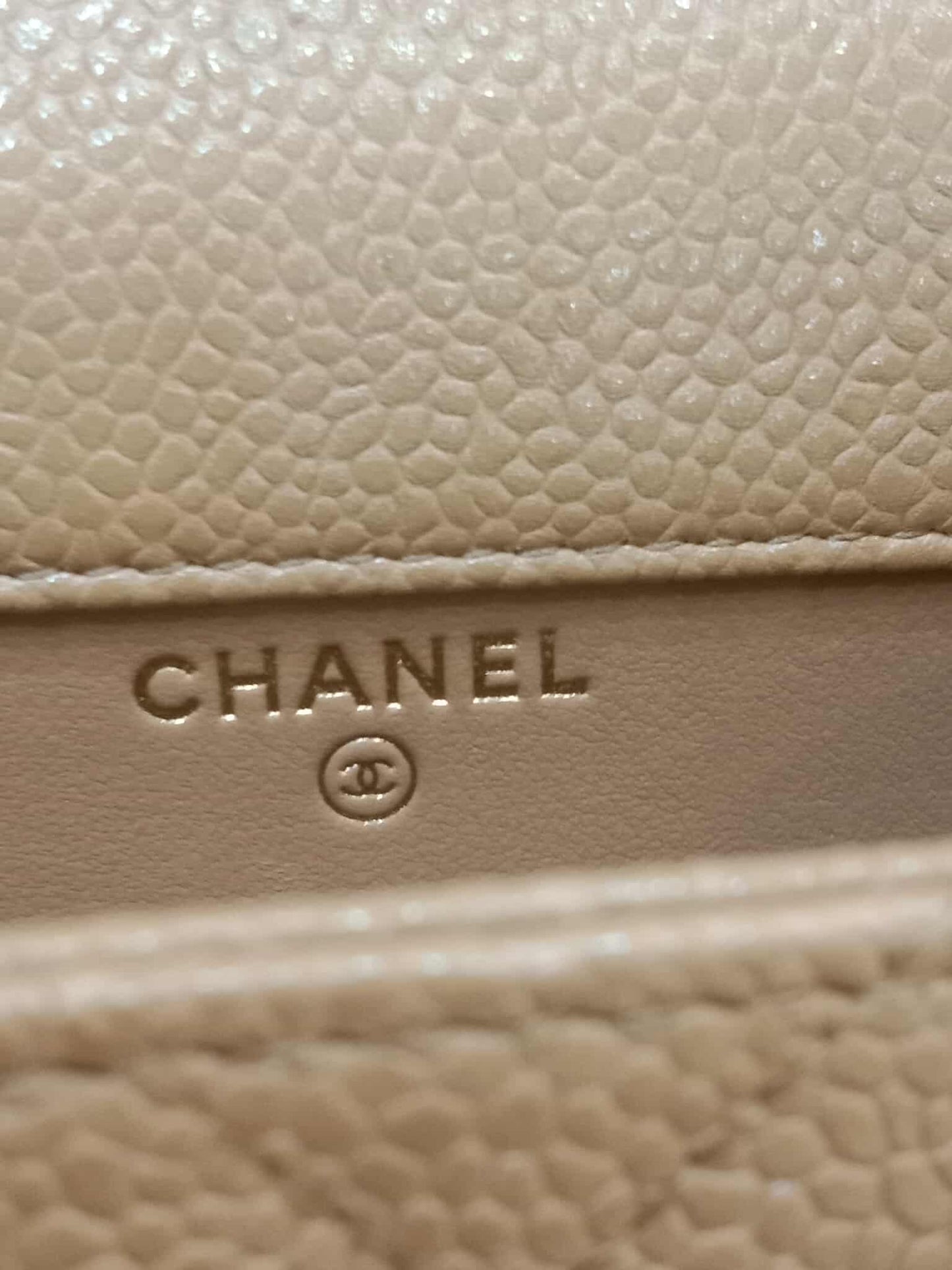 Chanel Golden Class Phone Holder Caviar Crossbody Bag Beige Series 25