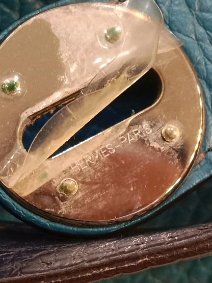 Hermes Lindy 30 Clemence Bleu Izmir Stamp R 2014