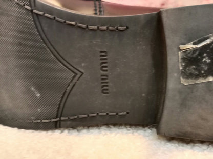 Miu Miu Brushed Penny Loafers Leather Black Size 35