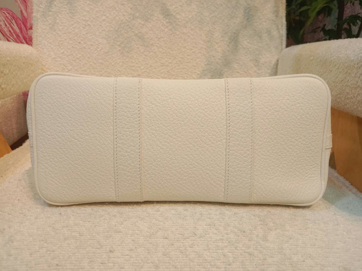 Hermes Garden Party 30 Yellow/White Canvas/Leather Stamp R Square 2014