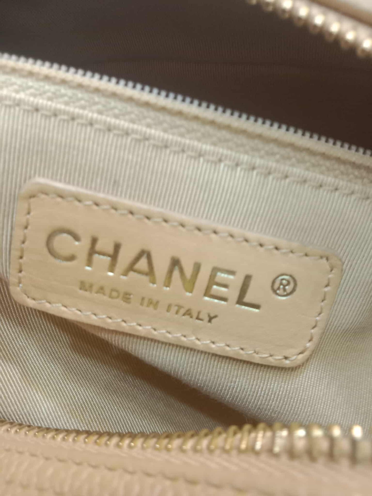 Chanel Bowling Bag Beige Caviar Series 9