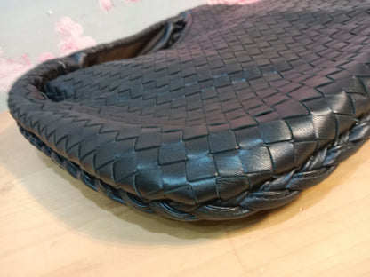 Bottega Veneta Hobo Intrecciato Bag Black