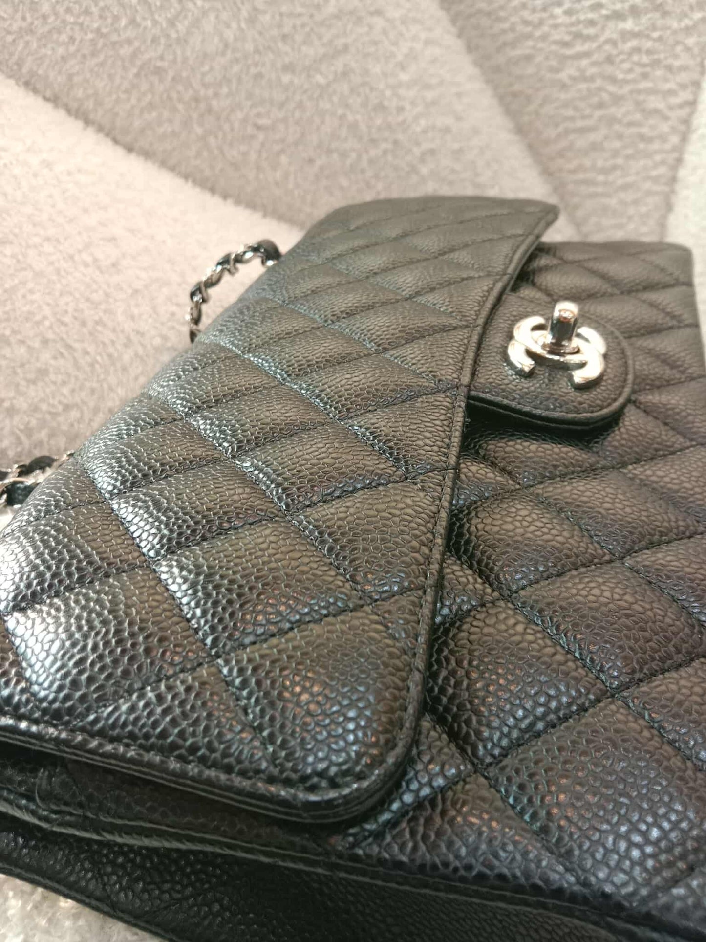 Chanel Classic Double Flap Medium Black Caviar Series 19