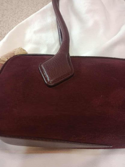 Alaia Le Teckel Suede Bag Burgundy
