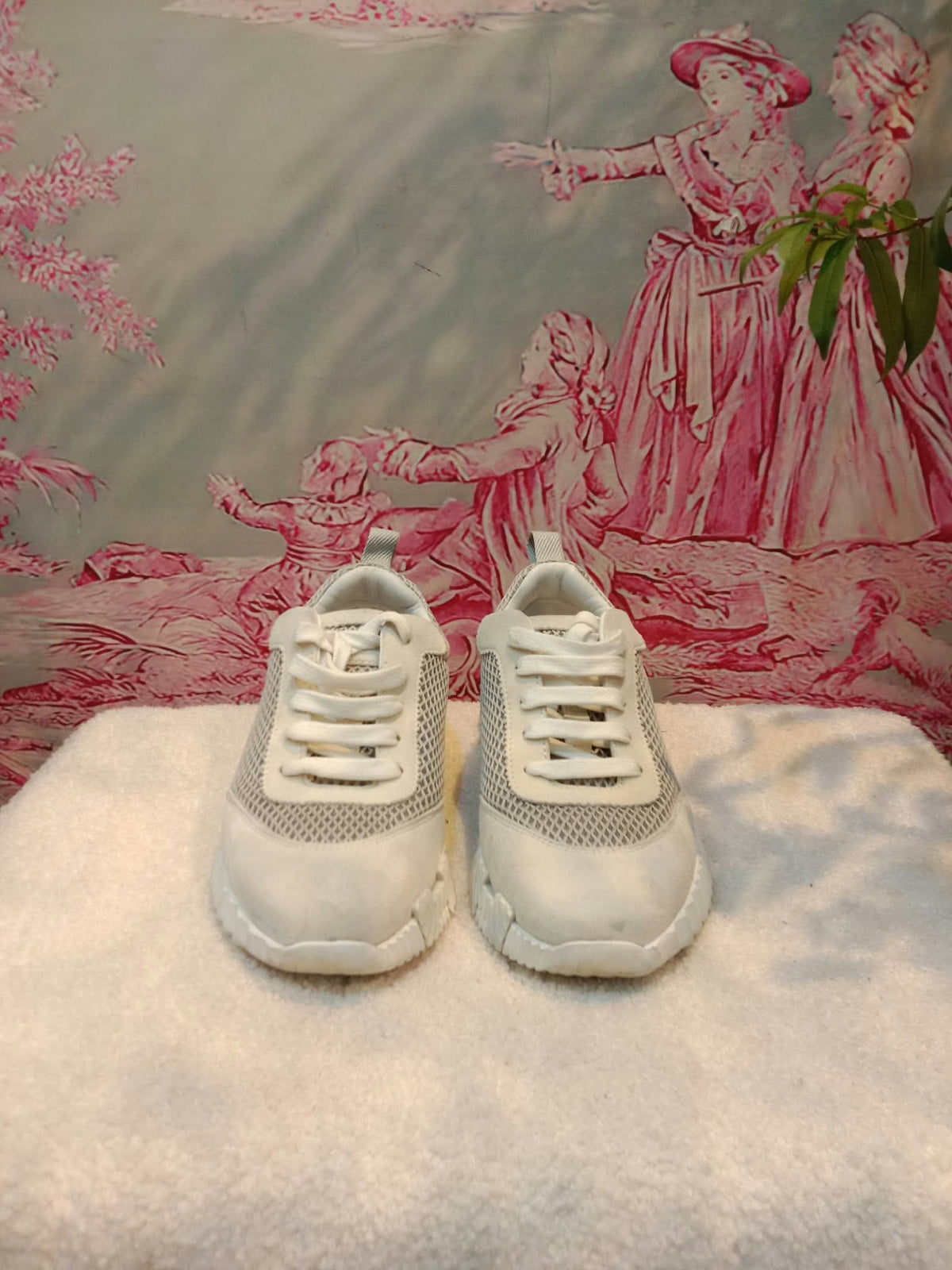Hermes Bouncing Sneakers Gris Lulea/Blanc Colorway Size 36