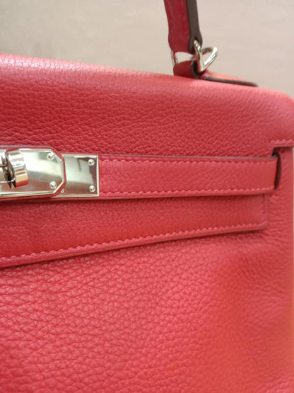 Hermes Kelly 32 Rouge Casaque Togo Stamp I Square 2005
