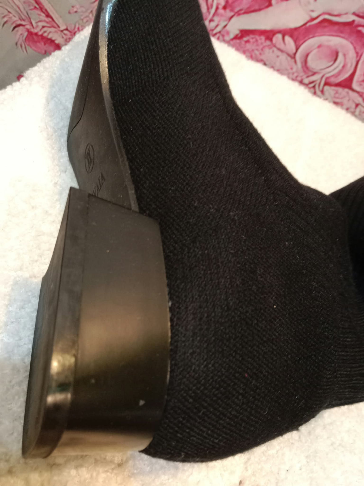 VIVAIA Knit Knee-High Sock Boots Black Size 37 (24)