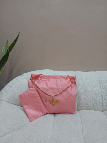 Chanel 22 Hobo Calfskin Pink Microchipped