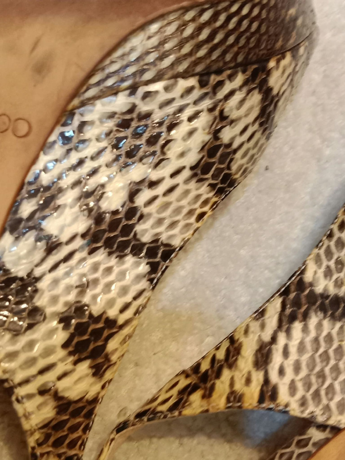 Jimmy Choo Python-Embossed Open-Toe Slingback Pumps Size 35