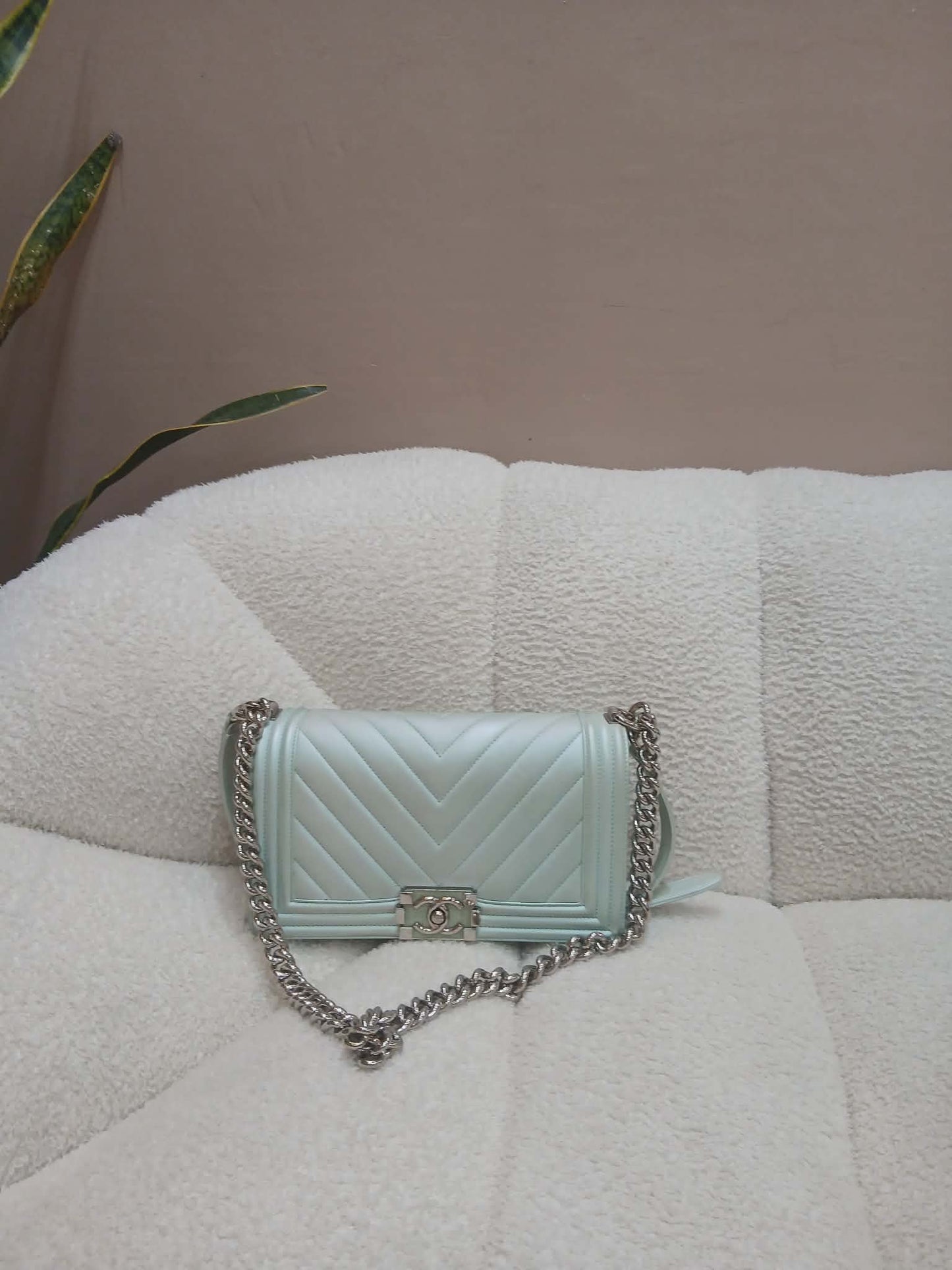 Chanel Leboy Chevron Iridescent Green Old Medium Series 25