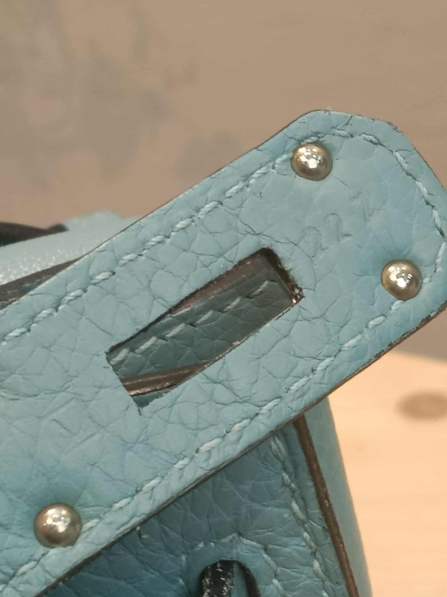 Hermes Jypserie 34 Blue Clemence Stamp M Square 2009
