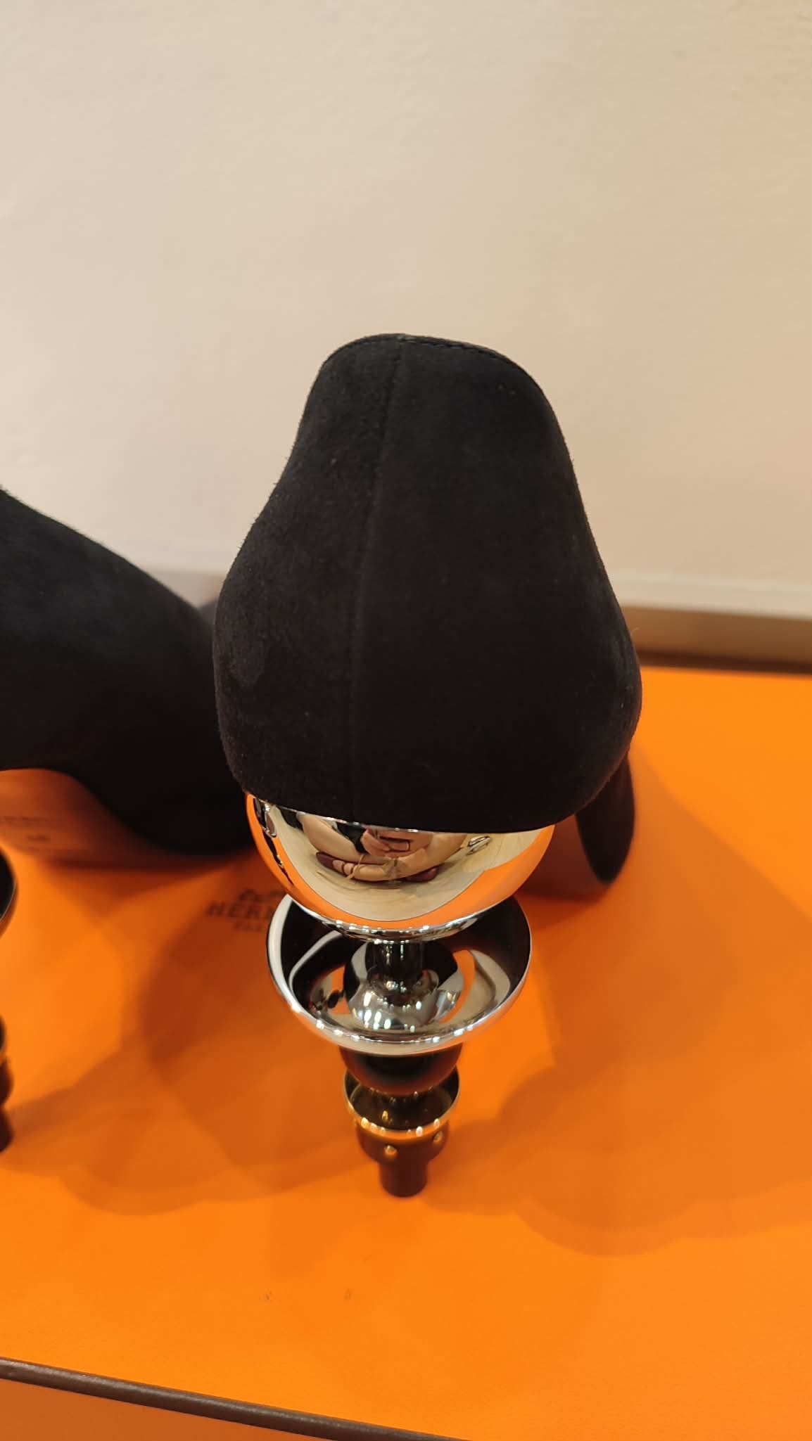 Hermes Pump Heels Velvet Noir Size 37