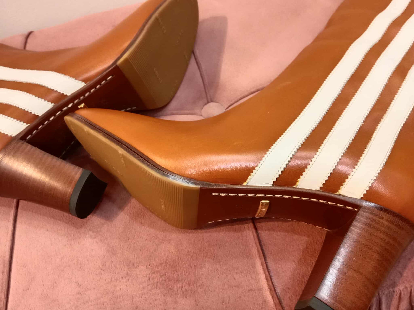 Gucci x Adidas Collaboration Knee-High Boots Cognac Size 37 1/2