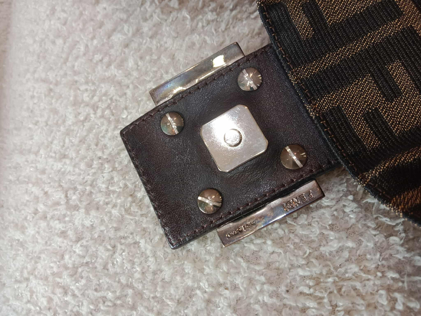 Fendi Zucca Baguette Brown Bag