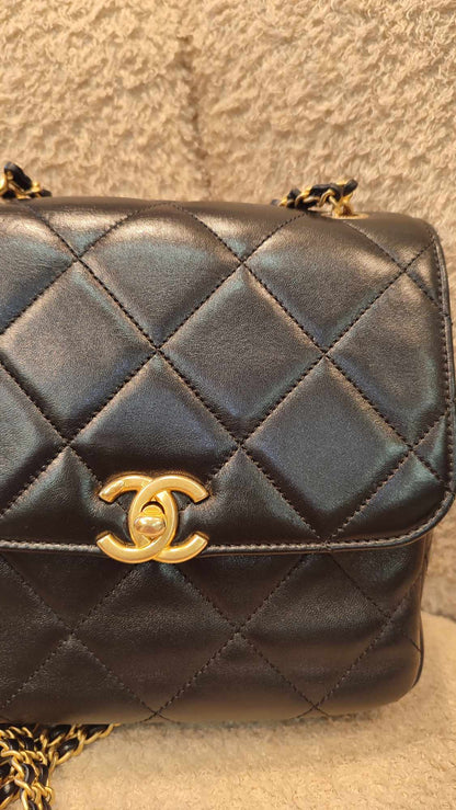 Chanel Square Flap Backpack Lambskin Microchipped