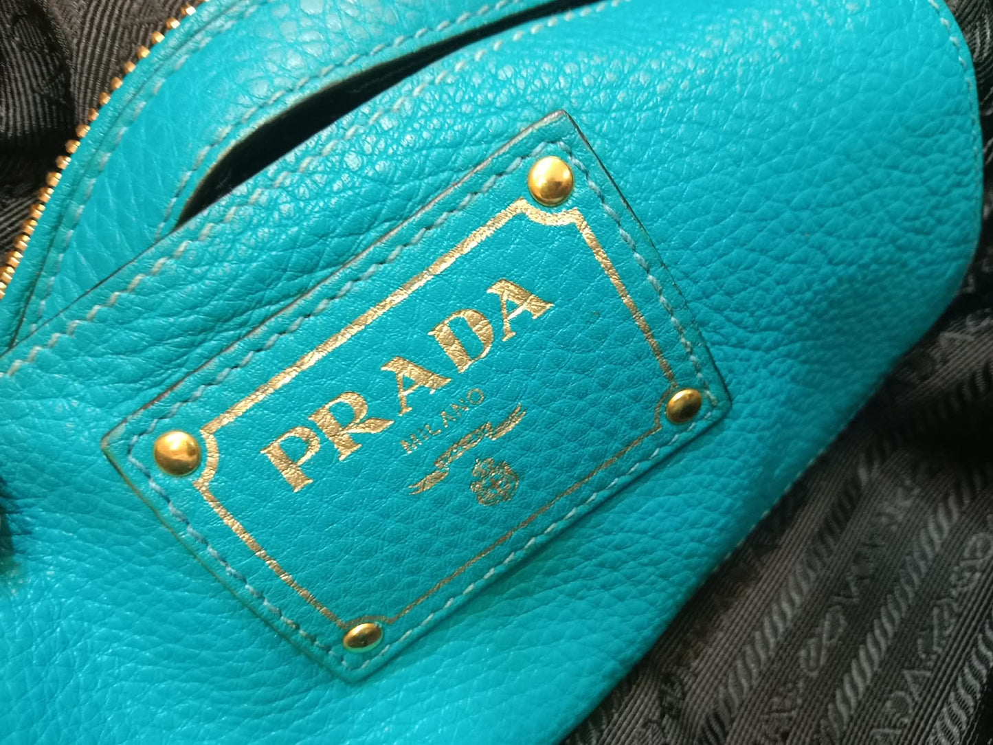 Prada Vitello Daino Turquoise Bag