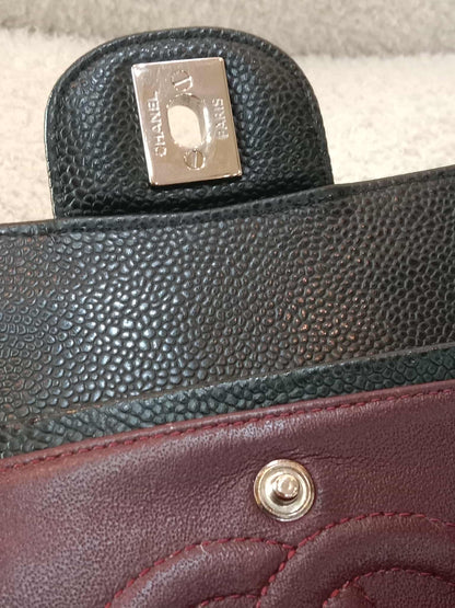 Chanel Classic Double Flap Medium Black Caviar Series 19