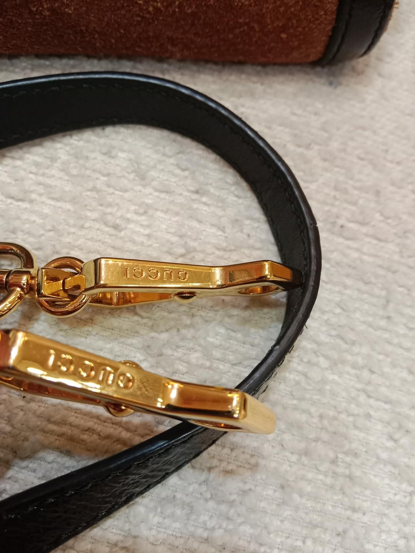 Gucci Ophidia Brown Suede Boston Bag