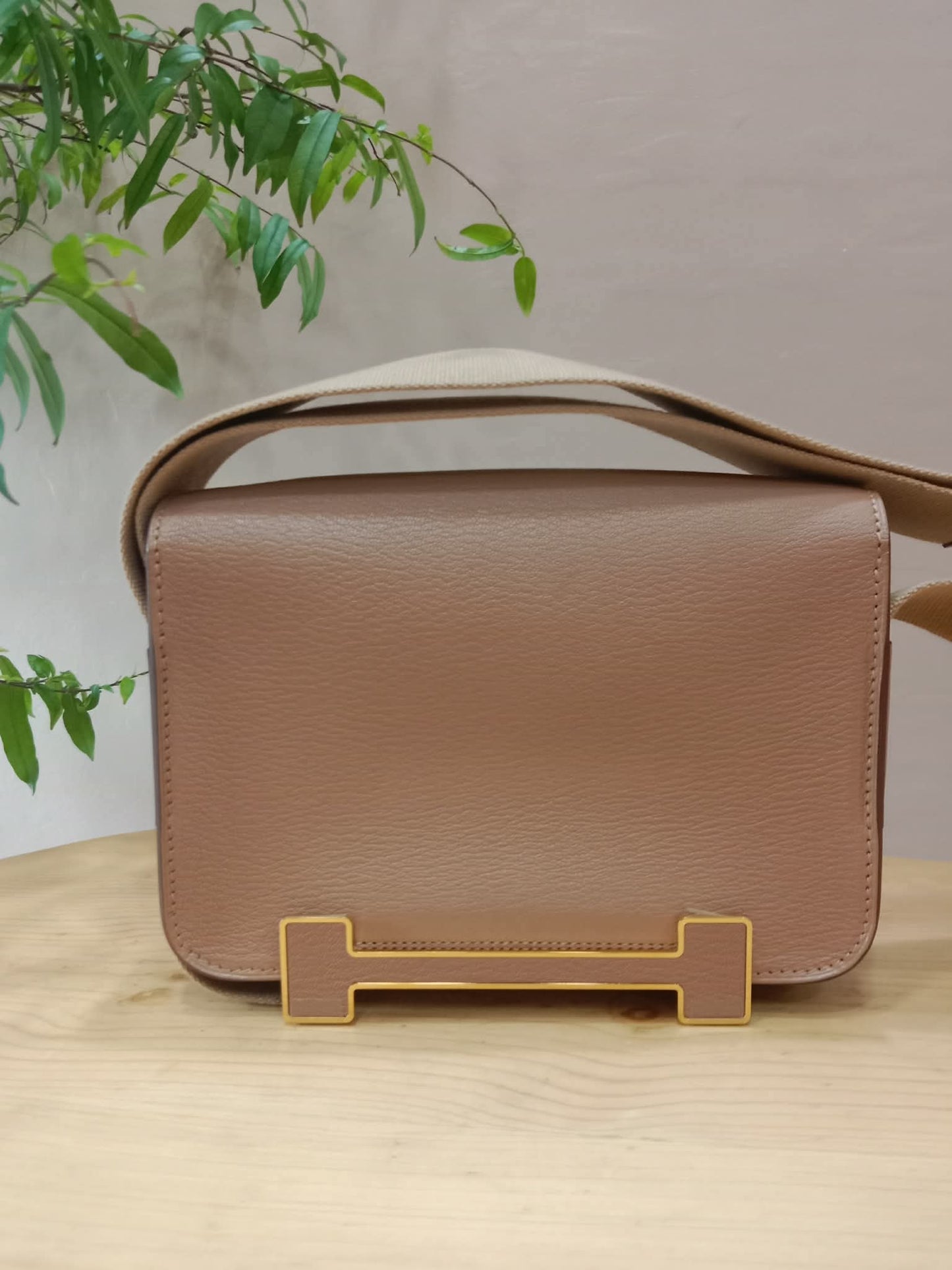 Hermes Geta Chevre Mysore/Swift Etoupe GHW Stamp U 2022