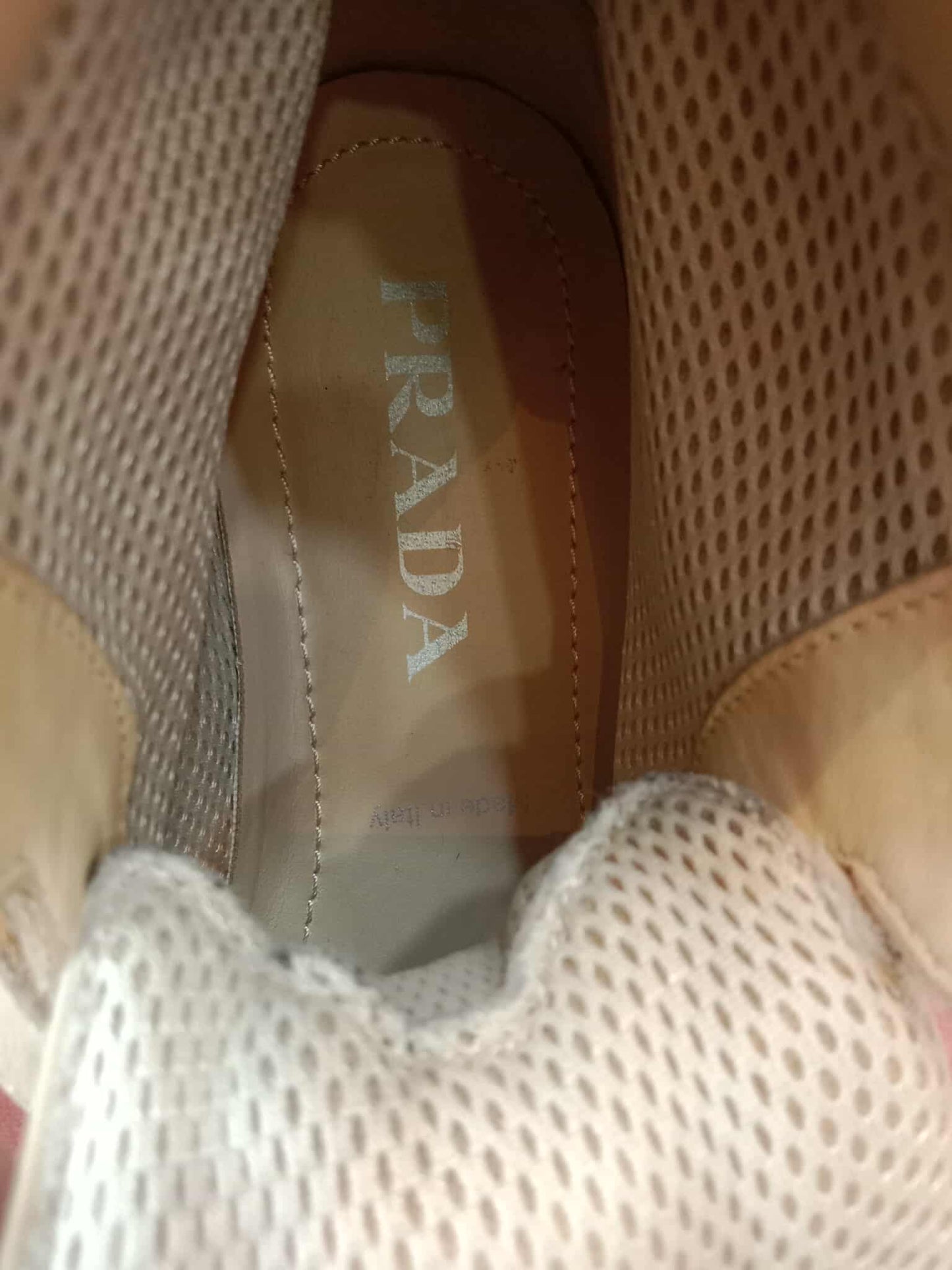 Prada Monolith Boots Beige Size 38