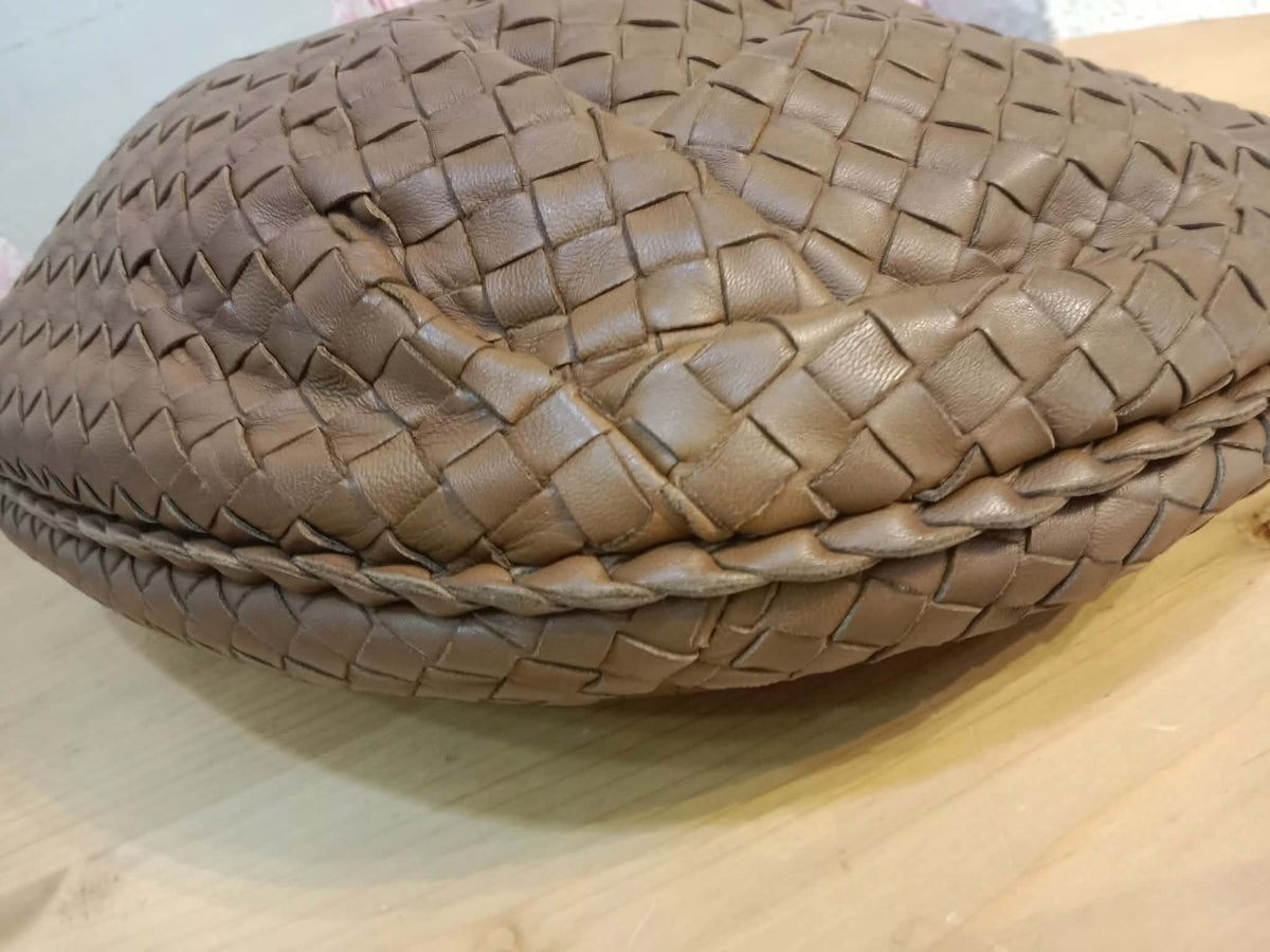 Bottega Veneta Hobo Intrecciato Bag Brown