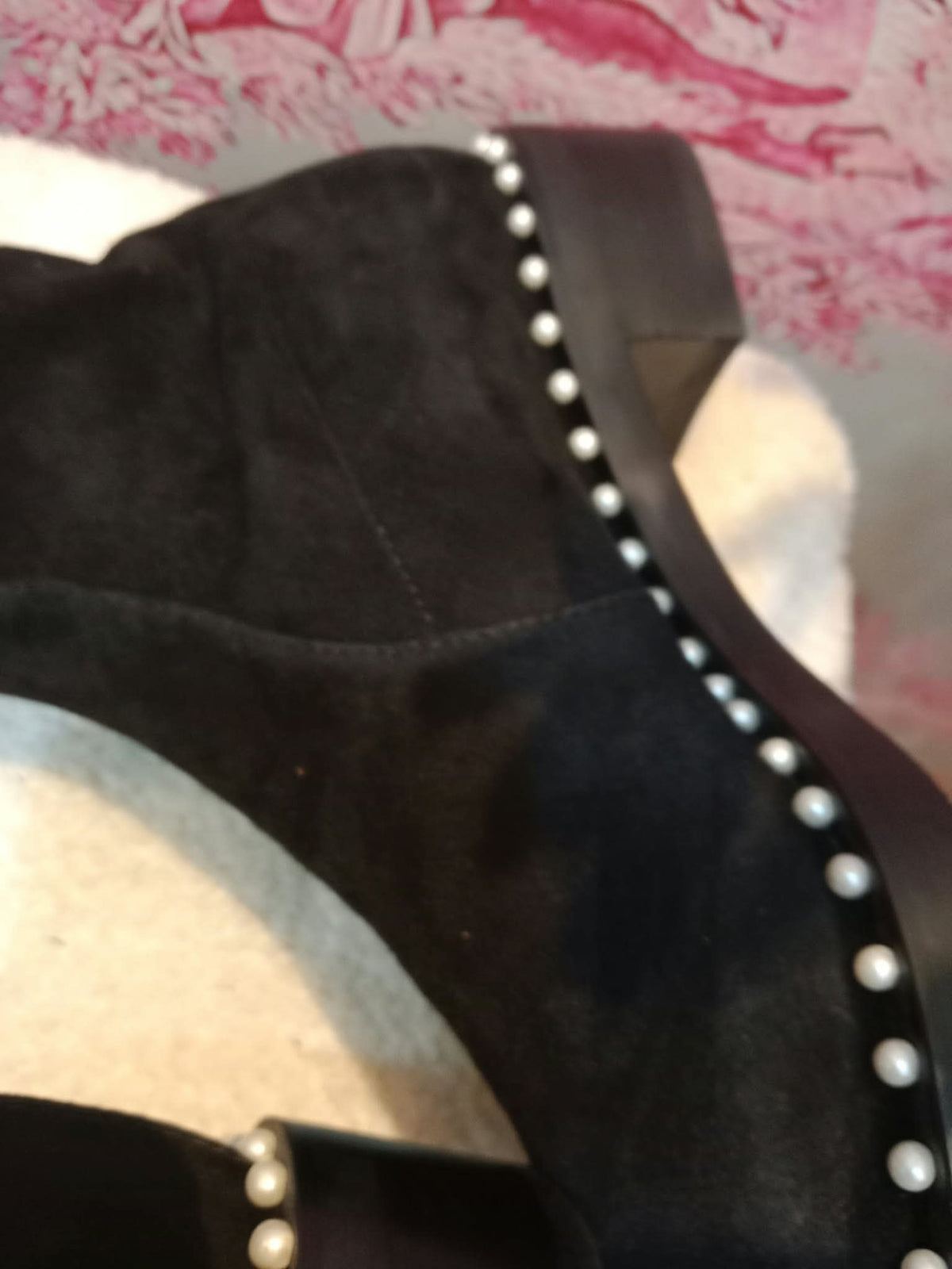 Stuart Weitzman Lowland Lift Pearl Over-the-Knee Boots Black Size 37 1//2