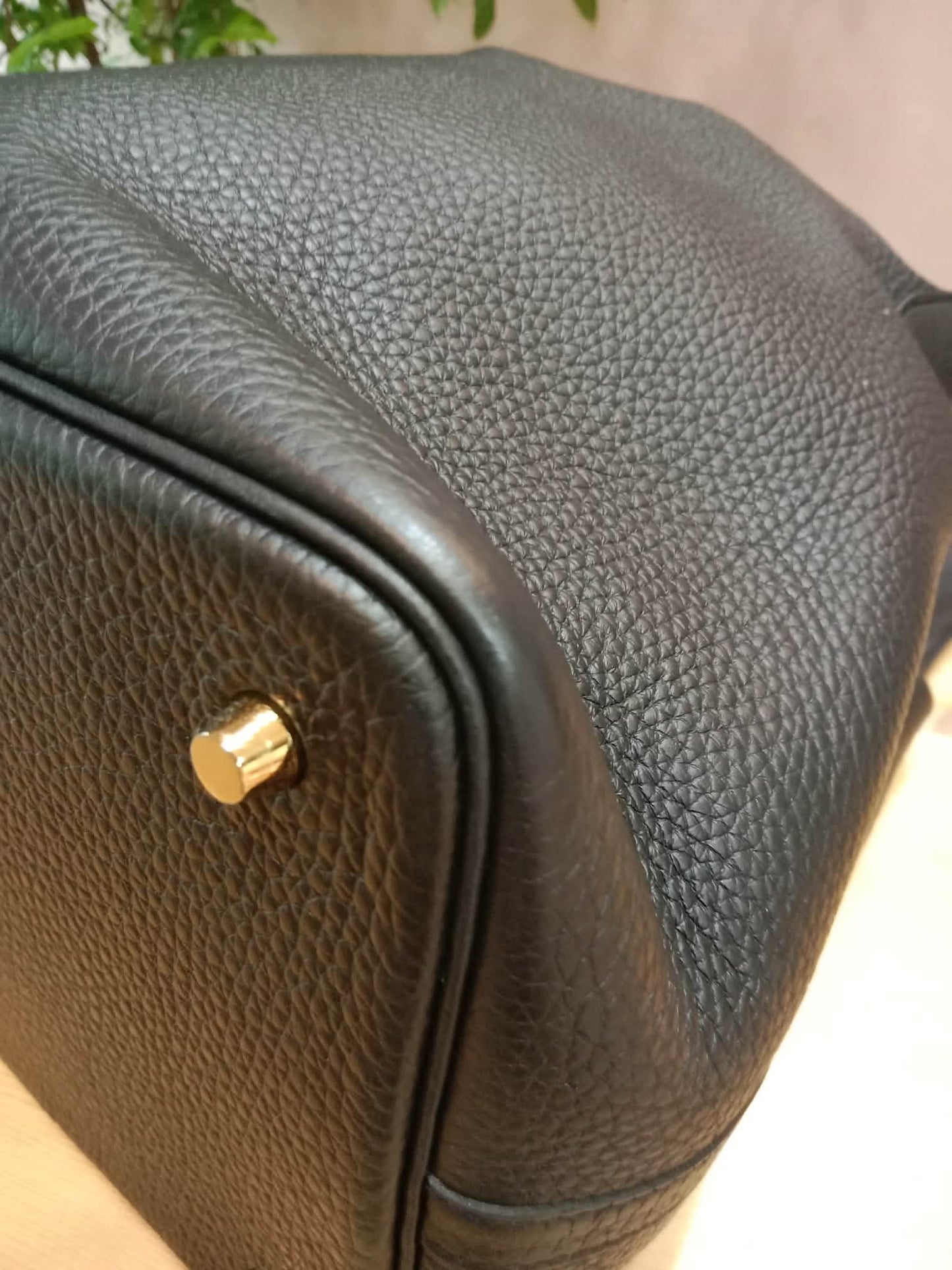Hermes Picotin 22 Noir Clemence Stamp U 2022