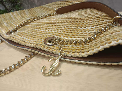 Jimmy Choo Mari Woven Raffia Tote Handbag