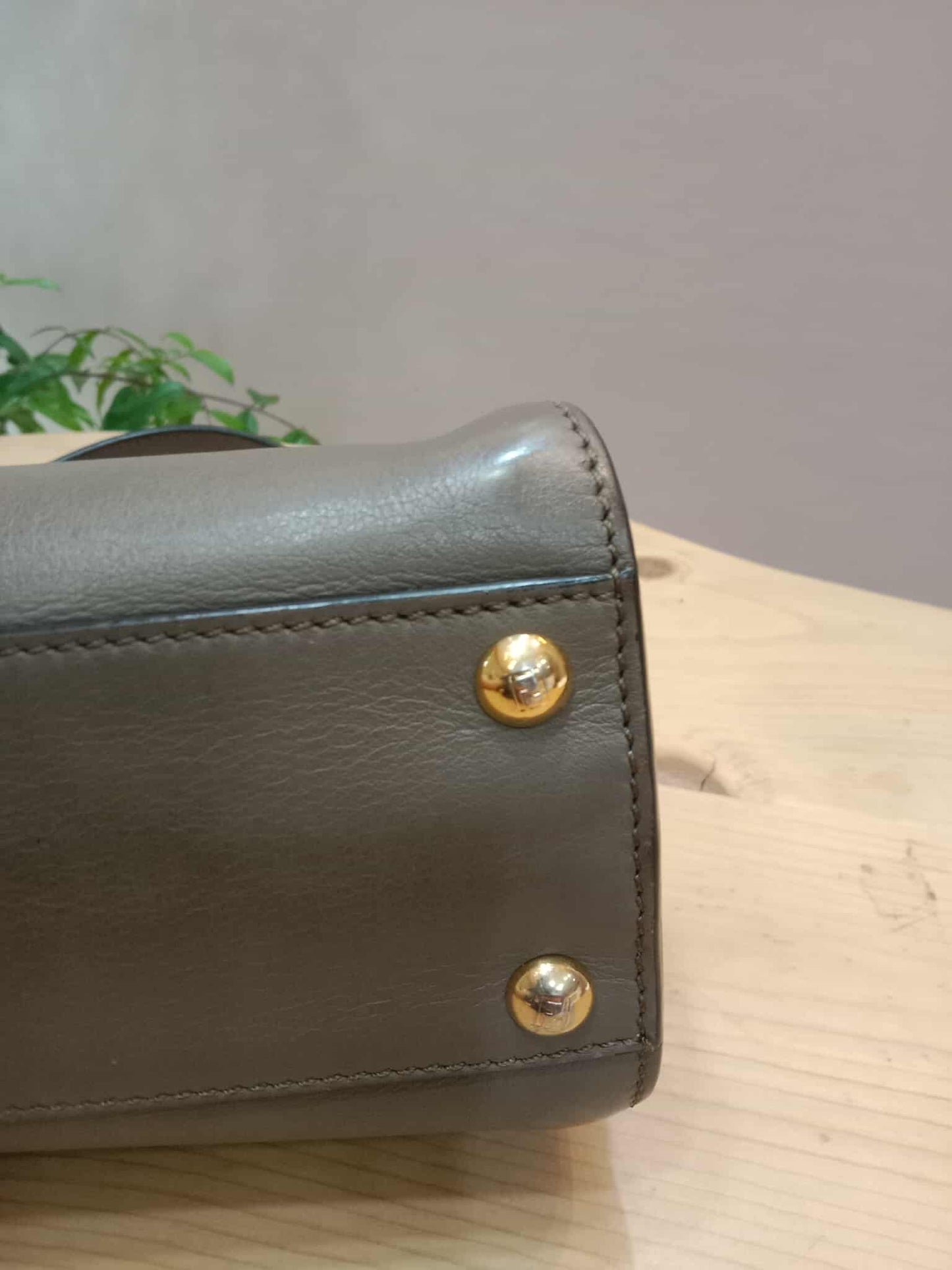 Fendi Peekaboo Grey Leather Mini