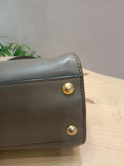 Fendi Peekaboo Grey Leather Mini