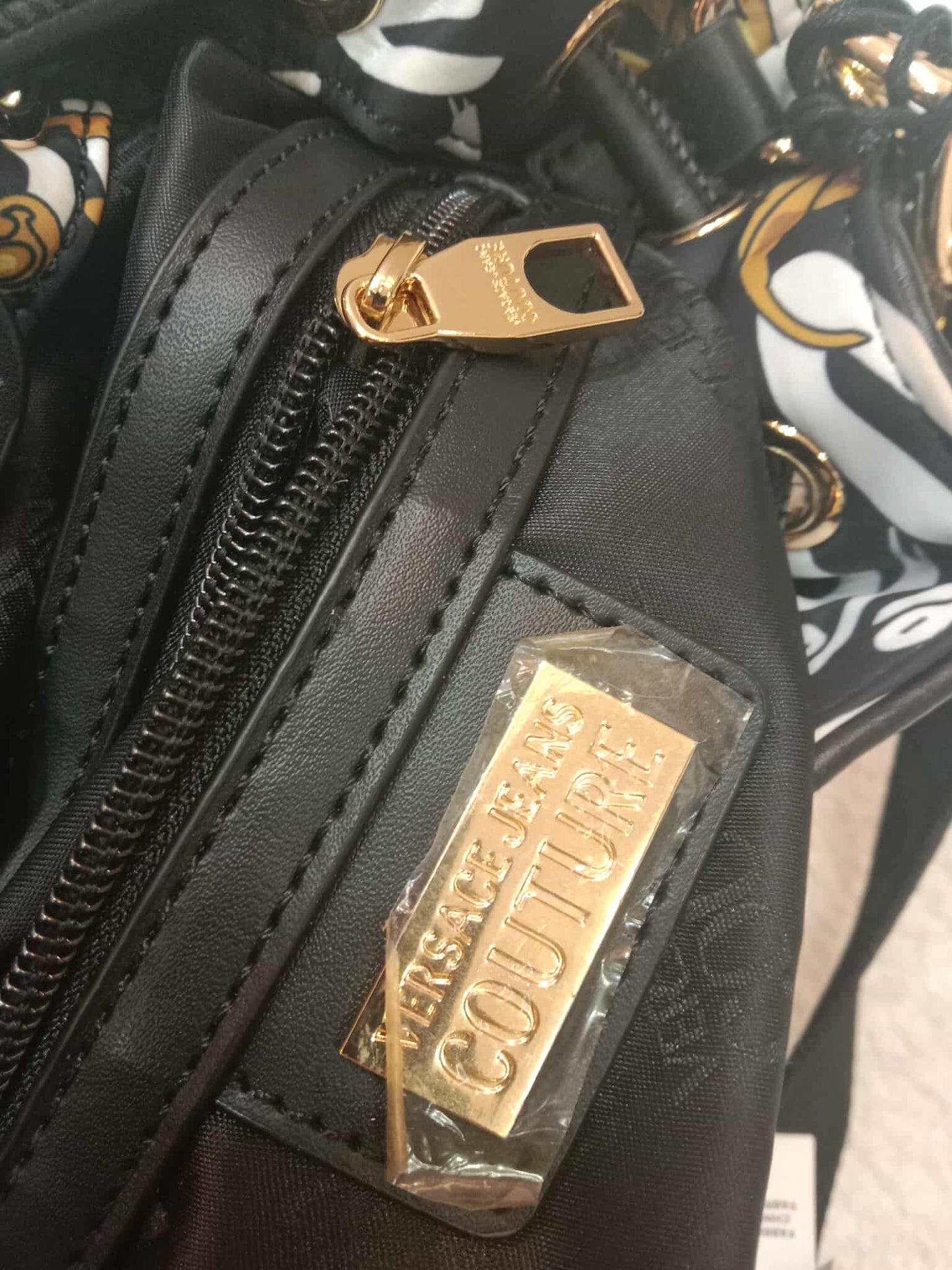 Versace Jeans Couture Crunchy Bucket Bag Baroque Print