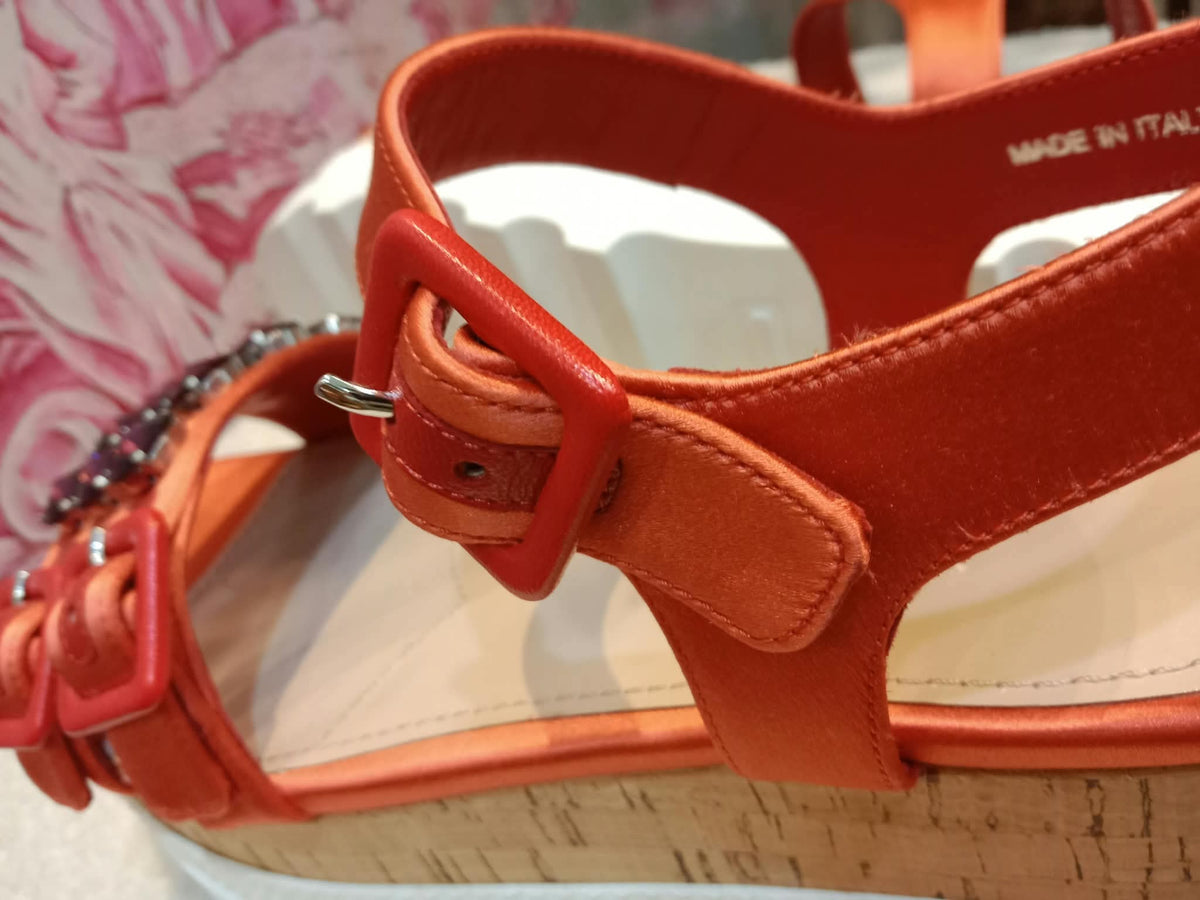 Miu Miu Platform Sandals Orange Size 36.5