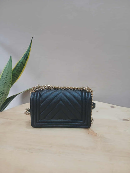 Chanel Leboy Chevron Caviar Small Black Series 29