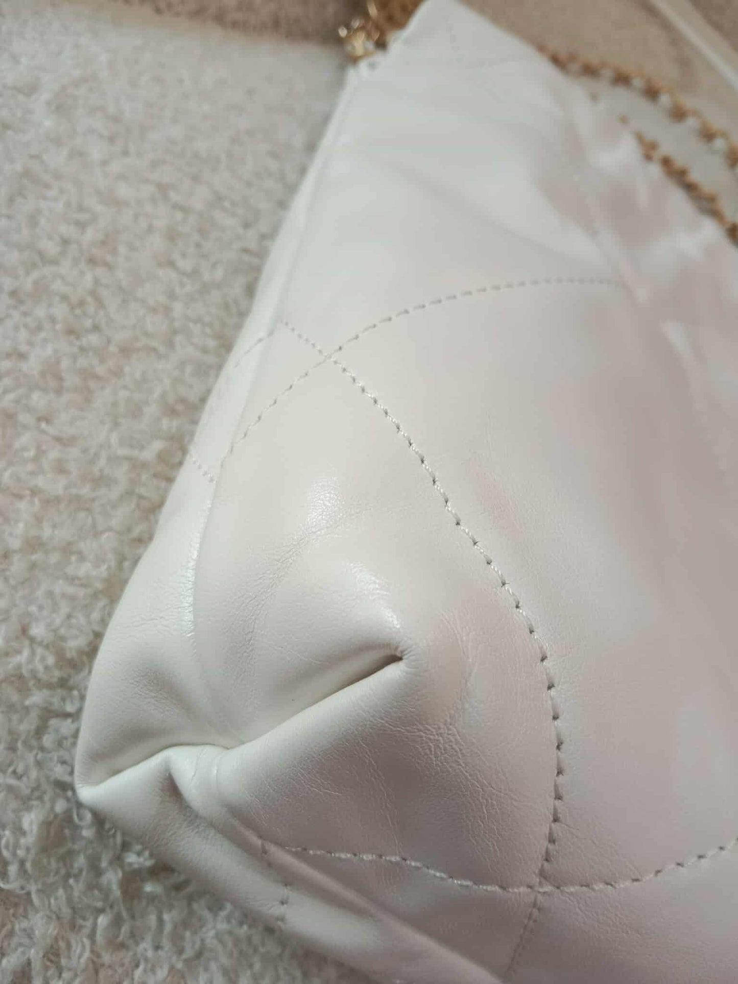 Chanel 22 Mini Tote Lambskin White Microchipped