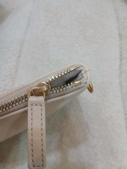 Chanel 25 Beige Caviar Medium Microchipped