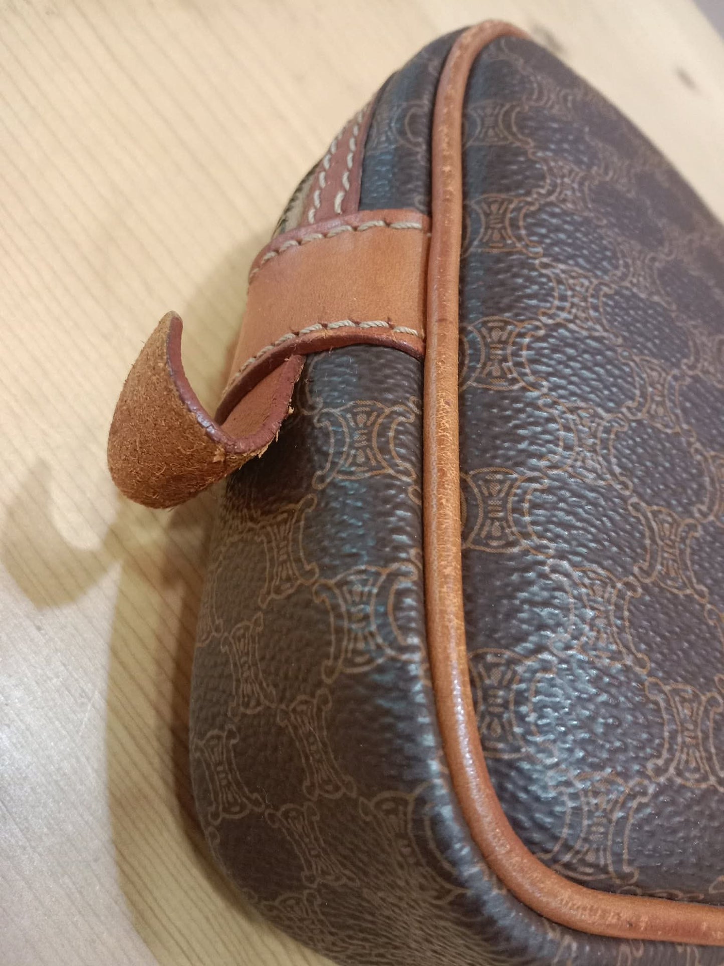 Celine Macadam Coated Canvas Camera Bag Brown