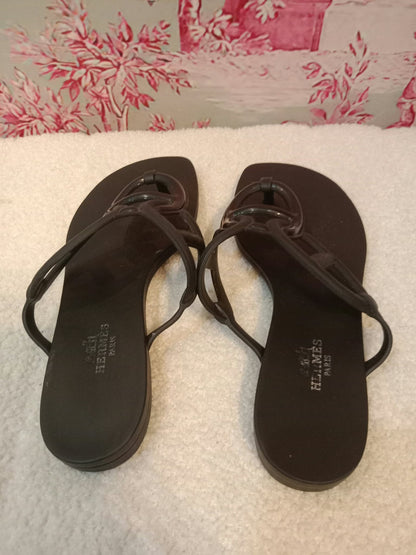 Hermes Egerie Sandals Black Size 35