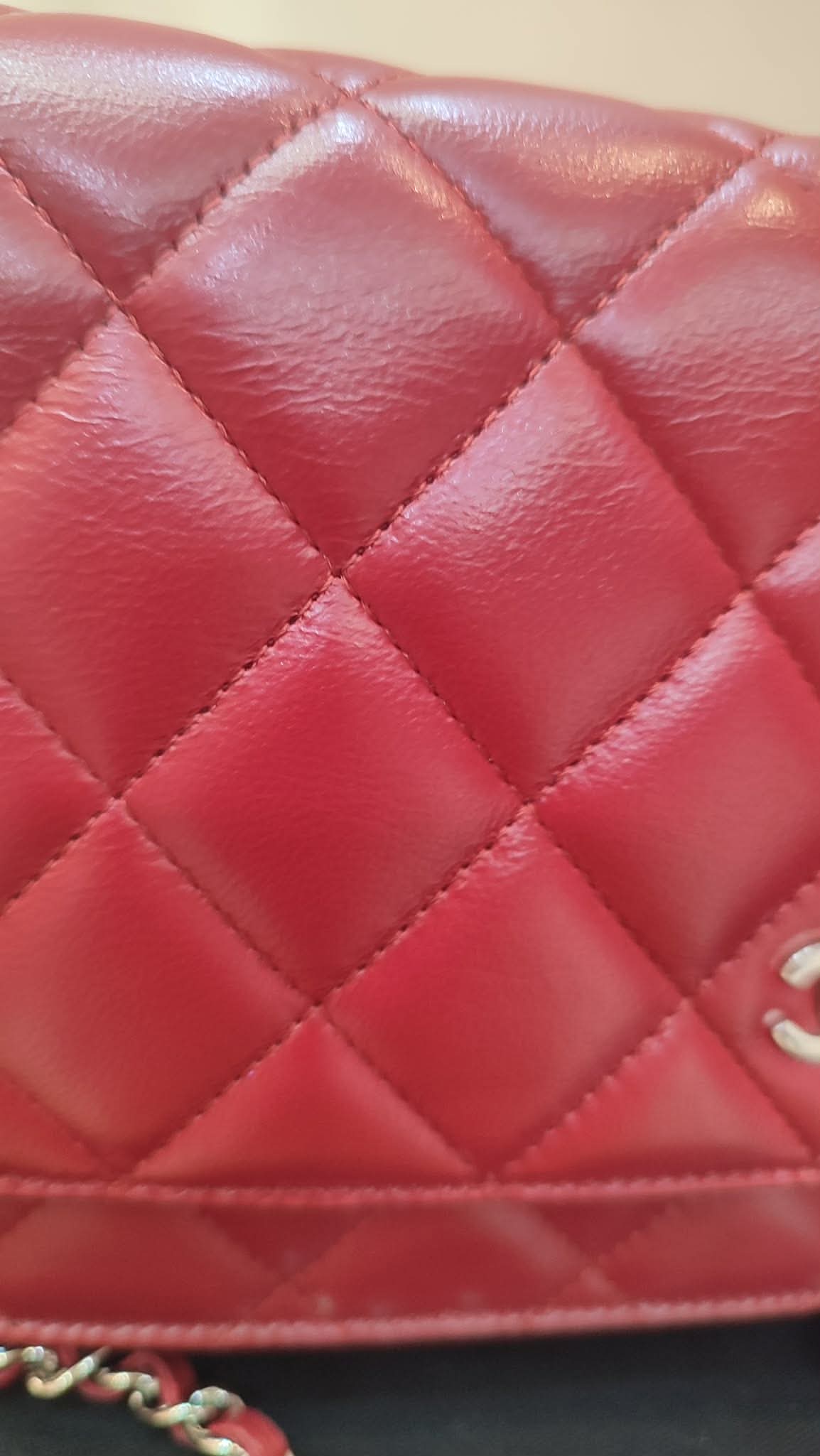 Chanel Wallet on Chain Red Lambskin Series 16