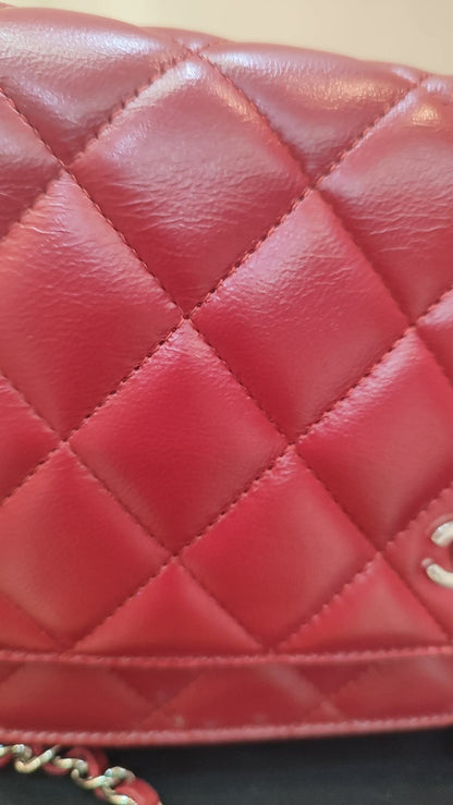 Chanel Wallet on Chain Red Lambskin Series 16