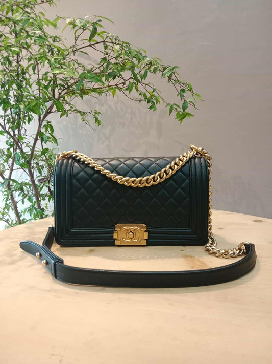 Chanel Leboy Quilted Lambskin Old Medium Black Series 23