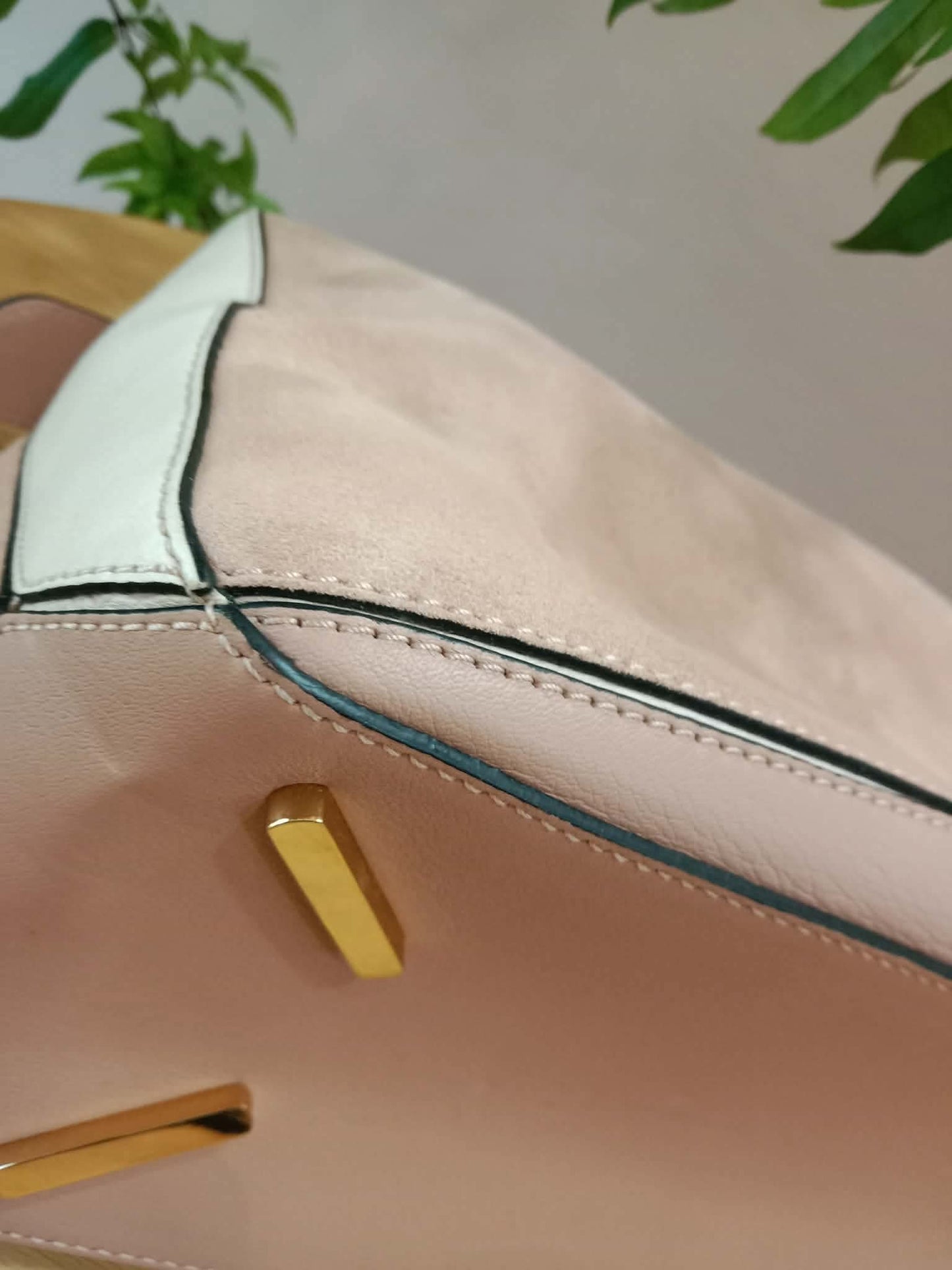 Loewe Suede Puzzle Bag Tricolor Blush Pink Medium