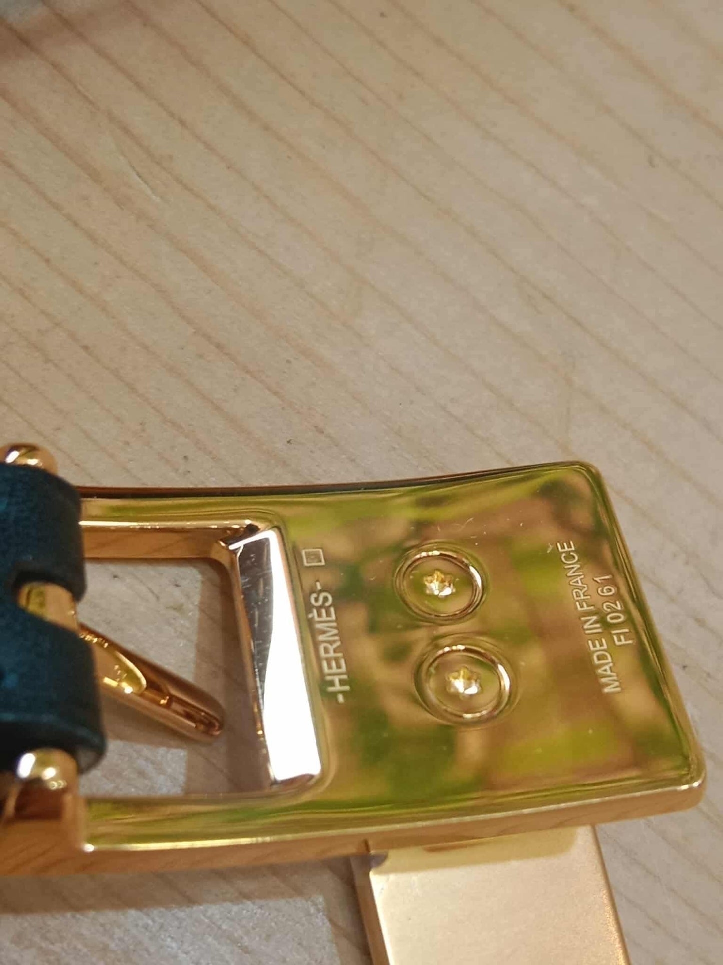 Hermes Lucky 15 Reversible Belt Swift/Epsom Gold/Noir Stamp Z 2021