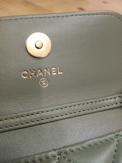 Chanel Pearl Crush Mini Quilted Lambskin Flap Bag Matcha Series 31