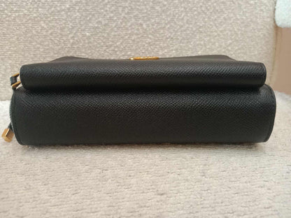 Christian Dior Caro Double Pouch Shoulder Bag Black