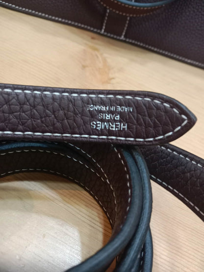 Hermes Halzan 31 Clemence Bicolor Rouge/Pink Stamp B 2023