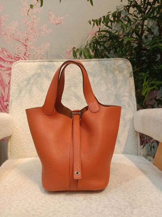 Hermes Picotin 18 Orange Clemence Stamp T 2015