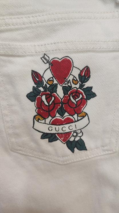 Gucci Denim White Pants Size 38