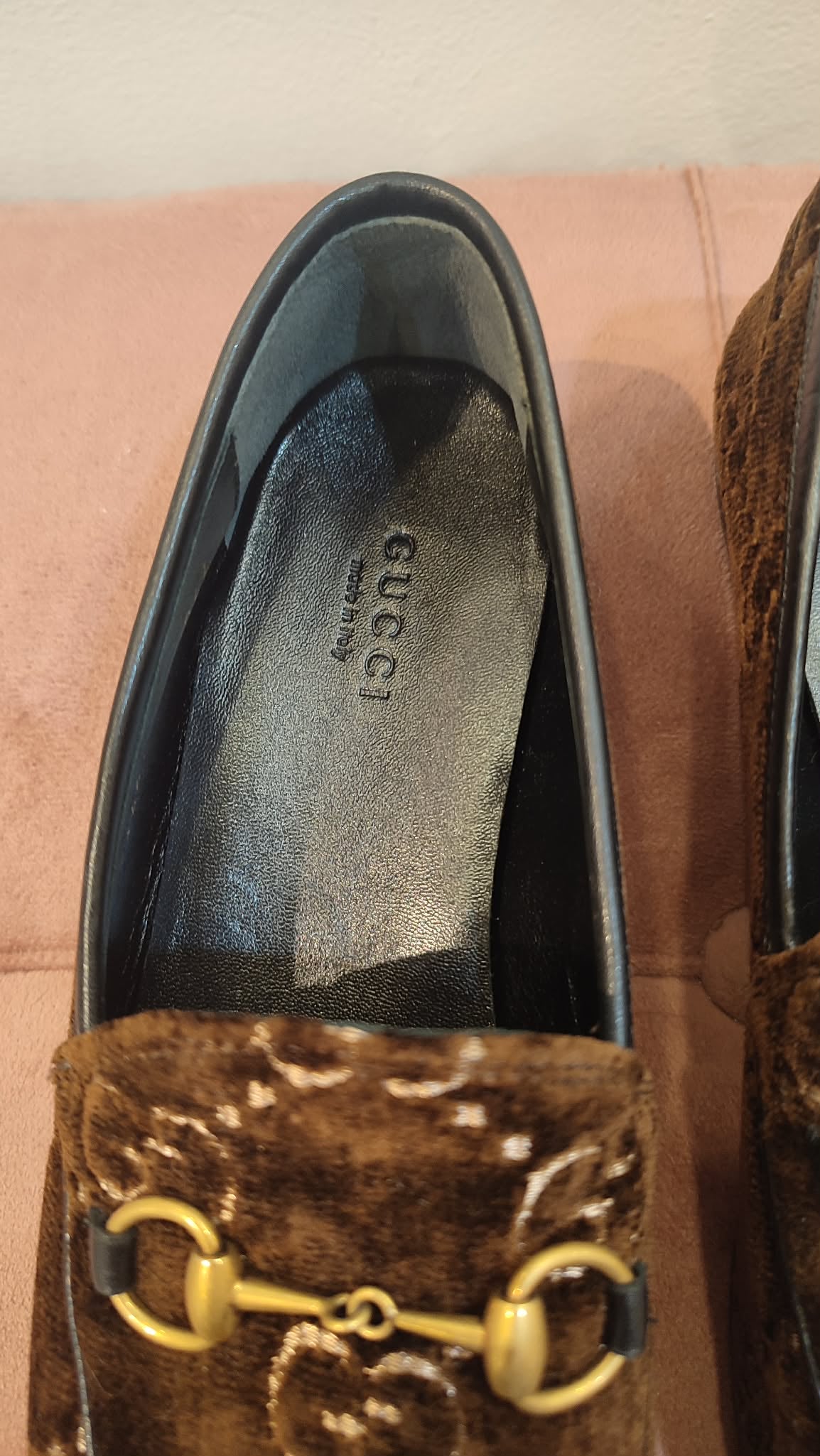 Gucci Loafer Velvet Brown Size 37 1/2