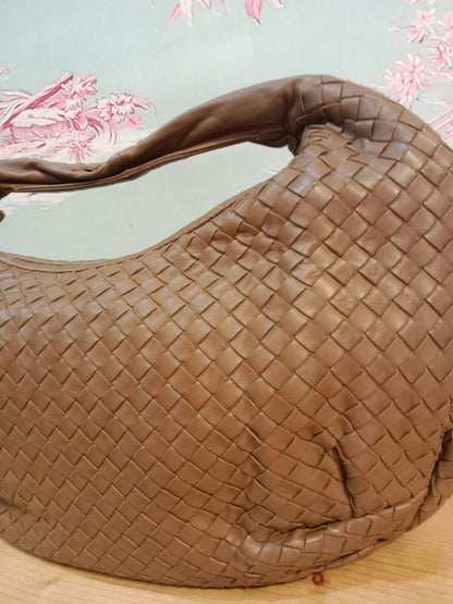 Bottega Veneta Hobo Intrecciato Bag Brown