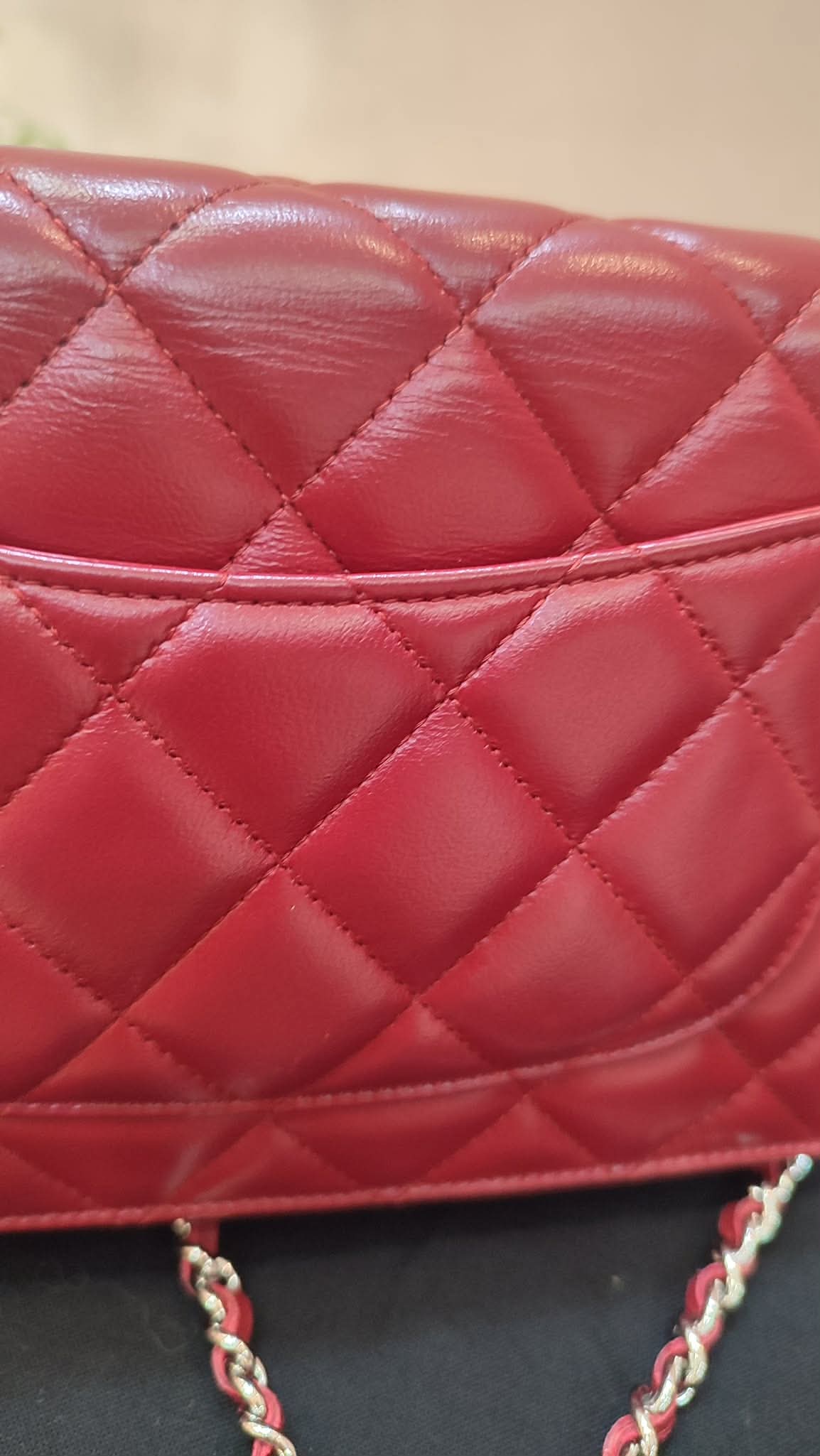 Chanel Wallet on Chain Red Lambskin Series 16
